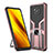 Custodia Silicone e Plastica Opaca Cover con Magnetico Anello Supporto ZL1 per Xiaomi Poco X3 Oro Rosa