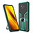 Custodia Silicone e Plastica Opaca Cover con Magnetico Anello Supporto ZL1 per Xiaomi Poco X3 Verde