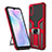 Custodia Silicone e Plastica Opaca Cover con Magnetico Anello Supporto ZL1 per Xiaomi Redmi 9A Rosso