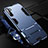 Custodia Silicone e Plastica Opaca Cover con Magnetico Supporto A01 per Huawei Mate 40 Lite 5G Blu