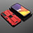 Custodia Silicone e Plastica Opaca Cover con Magnetico Supporto A01 per Samsung Galaxy S21 FE 5G