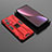 Custodia Silicone e Plastica Opaca Cover con Magnetico Supporto A01 per Xiaomi Mi 12 5G Rosso