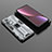 Custodia Silicone e Plastica Opaca Cover con Magnetico Supporto A01 per Xiaomi Mi 12X 5G Grigio