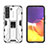 Custodia Silicone e Plastica Opaca Cover con Magnetico Supporto A03 per Samsung Galaxy S21 FE 5G