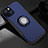 Custodia Silicone e Plastica Opaca Cover con Magnetico Supporto A08 per Apple iPhone 14 Plus Blu
