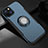 Custodia Silicone e Plastica Opaca Cover con Magnetico Supporto A08 per Apple iPhone 14 Plus Cielo Blu