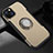 Custodia Silicone e Plastica Opaca Cover con Magnetico Supporto A08 per Apple iPhone 14 Plus Oro