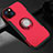 Custodia Silicone e Plastica Opaca Cover con Magnetico Supporto A08 per Apple iPhone 14 Plus Rosso