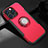 Custodia Silicone e Plastica Opaca Cover con Magnetico Supporto A08 per Apple iPhone 15 Pro Max Rosso