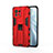 Custodia Silicone e Plastica Opaca Cover con Magnetico Supporto H02 per Xiaomi Mi 11 Lite 5G NE Rosso