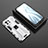 Custodia Silicone e Plastica Opaca Cover con Magnetico Supporto H03 per Xiaomi Mi 11 Lite 5G NE Bianco