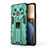 Custodia Silicone e Plastica Opaca Cover con Magnetico Supporto KC1 per Huawei Honor Magic3 Pro 5G Verde