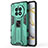 Custodia Silicone e Plastica Opaca Cover con Magnetico Supporto KC1 per Huawei Mate 50 Verde