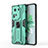 Custodia Silicone e Plastica Opaca Cover con Magnetico Supporto KC1 per Oppo Reno11 5G Verde