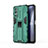 Custodia Silicone e Plastica Opaca Cover con Magnetico Supporto KC1 per Vivo iQOO Z3 5G Verde