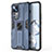 Custodia Silicone e Plastica Opaca Cover con Magnetico Supporto KC1 per Xiaomi Mi 12T 5G Blu