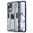 Custodia Silicone e Plastica Opaca Cover con Magnetico Supporto KC1 per Xiaomi Mi 12T 5G Grigio
