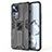 Custodia Silicone e Plastica Opaca Cover con Magnetico Supporto KC1 per Xiaomi Mi 12T 5G Nero