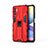 Custodia Silicone e Plastica Opaca Cover con Magnetico Supporto KC1 per Xiaomi POCO M3 Pro 5G Rosso