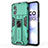 Custodia Silicone e Plastica Opaca Cover con Magnetico Supporto KC1 per Xiaomi Poco M4 5G Verde