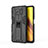 Custodia Silicone e Plastica Opaca Cover con Magnetico Supporto KC1 per Xiaomi Poco X3 Pro Nero
