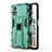 Custodia Silicone e Plastica Opaca Cover con Magnetico Supporto KC1 per Xiaomi Poco X4 Pro 5G Verde