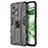 Custodia Silicone e Plastica Opaca Cover con Magnetico Supporto KC1 per Xiaomi Poco X5 5G Nero