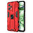 Custodia Silicone e Plastica Opaca Cover con Magnetico Supporto KC1 per Xiaomi Poco X5 5G Rosso