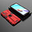 Custodia Silicone e Plastica Opaca Cover con Magnetico Supporto KC1 per Xiaomi Redmi 10 4G Rosso
