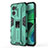 Custodia Silicone e Plastica Opaca Cover con Magnetico Supporto KC1 per Xiaomi Redmi 10 Prime Plus 5G Verde