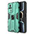 Custodia Silicone e Plastica Opaca Cover con Magnetico Supporto KC1 per Xiaomi Redmi K60E 5G Verde