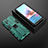 Custodia Silicone e Plastica Opaca Cover con Magnetico Supporto KC1 per Xiaomi Redmi Note 10 4G Verde
