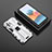 Custodia Silicone e Plastica Opaca Cover con Magnetico Supporto KC1 per Xiaomi Redmi Note 10 Pro 4G Argento