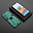 Custodia Silicone e Plastica Opaca Cover con Magnetico Supporto KC1 per Xiaomi Redmi Note 10 Pro 4G Verde