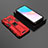 Custodia Silicone e Plastica Opaca Cover con Magnetico Supporto KC2 per Huawei Nova 8i Rosso