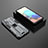 Custodia Silicone e Plastica Opaca Cover con Magnetico Supporto KC2 per Samsung Galaxy A71 4G A715 Grigio