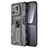 Custodia Silicone e Plastica Opaca Cover con Magnetico Supporto KC2 per Xiaomi Mi 13 Pro 5G Nero