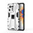 Custodia Silicone e Plastica Opaca Cover con Magnetico Supporto KC2 per Xiaomi Mi Mix 4 5G Bianco