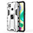 Custodia Silicone e Plastica Opaca Cover con Magnetico Supporto KC2 per Xiaomi POCO C31 Bianco