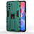 Custodia Silicone e Plastica Opaca Cover con Magnetico Supporto KC2 per Xiaomi Poco F3 5G Verde