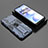 Custodia Silicone e Plastica Opaca Cover con Magnetico Supporto KC2 per Xiaomi Poco M4 5G Blu