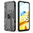 Custodia Silicone e Plastica Opaca Cover con Magnetico Supporto KC2 per Xiaomi Poco M5 4G