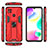 Custodia Silicone e Plastica Opaca Cover con Magnetico Supporto KC2 per Xiaomi Redmi 9 Activ