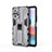 Custodia Silicone e Plastica Opaca Cover con Magnetico Supporto KC2 per Xiaomi Redmi Note 10 Pro Max