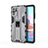 Custodia Silicone e Plastica Opaca Cover con Magnetico Supporto KC2 per Xiaomi Redmi Note 10S 4G