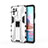 Custodia Silicone e Plastica Opaca Cover con Magnetico Supporto KC2 per Xiaomi Redmi Note 10S 4G Bianco