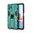 Custodia Silicone e Plastica Opaca Cover con Magnetico Supporto KC2 per Xiaomi Redmi Note 10S 4G Verde