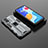 Custodia Silicone e Plastica Opaca Cover con Magnetico Supporto KC2 per Xiaomi Redmi Note 11 4G (2022) Grigio