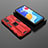 Custodia Silicone e Plastica Opaca Cover con Magnetico Supporto KC2 per Xiaomi Redmi Note 11 4G (2022) Rosso