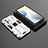 Custodia Silicone e Plastica Opaca Cover con Magnetico Supporto KC3 per Vivo X70 5G Bianco